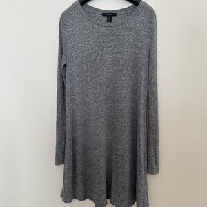 Forever 21 Heathered Gray Long Sleeve Swing Dress